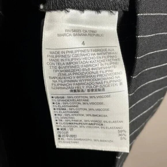 NEW Banana Republic Skirt Womens 4 black stripe pencil straight sloan - Picture 7 of 11